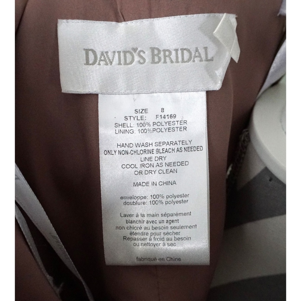 DAVIDS BRIDAL Strapless Latte Brown Dress Size 8 - Picture 3 of 3